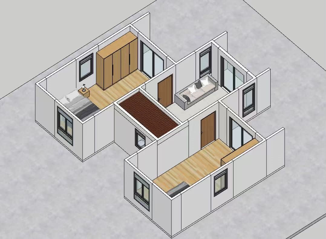 3D cutaway of the granny flat layout